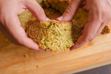 homemade soda bread with zucchini and cheddar cheese