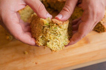 homemade soda bread with zucchini and cheddar cheese