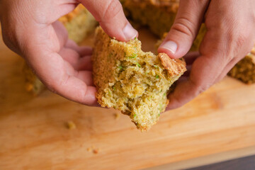 homemade soda bread with zucchini and cheddar cheese