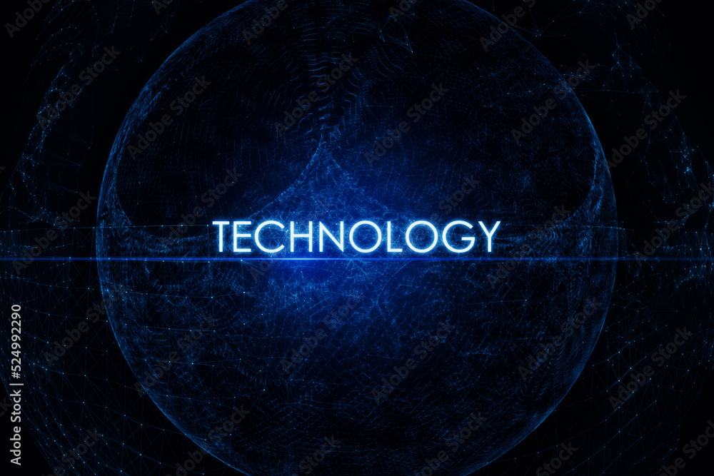 Aufkleber creative round polygonal technology backdrop. geometry, big data and tech concept. 3d rendering.