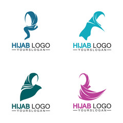Hijab logo design vector template
