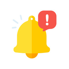 notification. Vector The golden bell vibrating loudly alerted the event. schedule appointment time