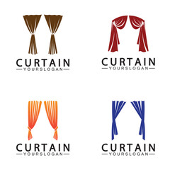  Curtain logo vector illustration design template