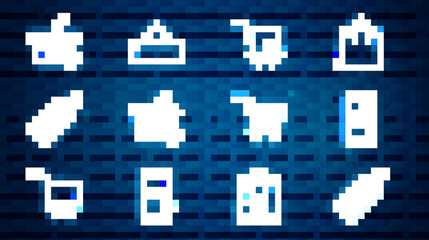 Set line Price tag with Free, Mobile and shopping basket, Shopping cart cursor, check mark, Sale, Refresh, and Signboard hanging icon. Vector