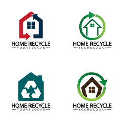 House home recycle logo icon vector illustration design