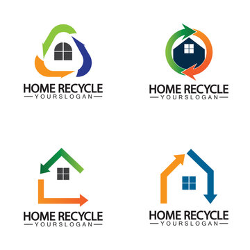 House home recycle logo icon vector illustration design