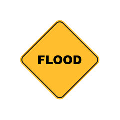 flood sign on white background	