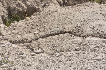 Drought with Arid Dry Earth Crumbling Sandstone