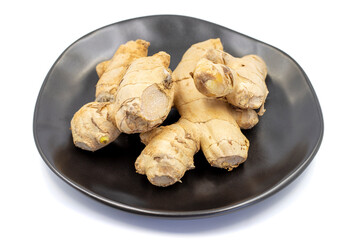 Jerusalem artichoke isolated on white background. Fresh jerusalem artichoke. Organic food. close up