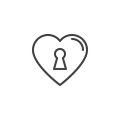 Heart with keyhole line icon