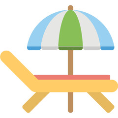 Umbrella and Deck Chair 