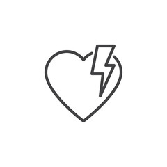Heart attack line icon