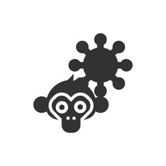 Cartoon Monkey pox glyph vector icon