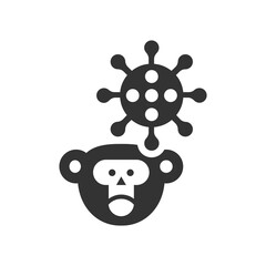 Cartoon Monkey pox glyph vector icon