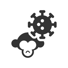 Obraz premium Cartoon Monkey pox vector icon