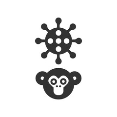 monkey pox virus glyph sign