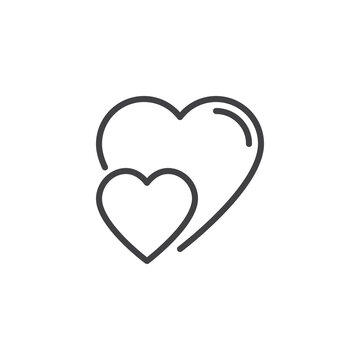 Couple hearts line icon