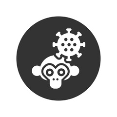 Cartoon Monkey pox vector icon