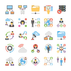Communication and Networking Icons Set

