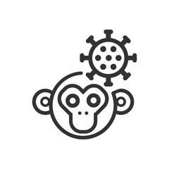 Cartoon Monkey pox vector icon