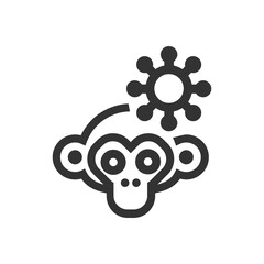 Cartoon Monkey pox vector icon