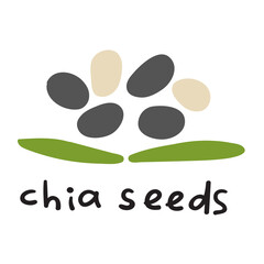 Chia seeds. Flat vector illustration.