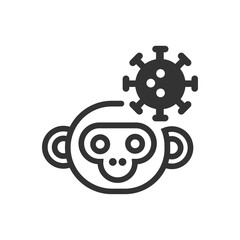 Fototapeta premium Cartoon Monkey pox vector icon
