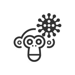 Cartoon Monkey pox vector icon