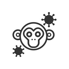 Cartoon Monkey pox vector icon