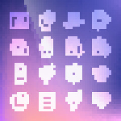 Set line Password protection, Cloud and shield, Server with, Server, Data, Web Hosting, Mobile password, Arrow growth gear, Browser exclamation mark and icon. Vector