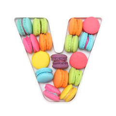 macaroons variety in alphabet plate