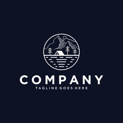 Outdoor Line Art Mountain Design