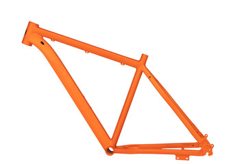 Modern frame, base for a sports bike, steel on an isolated white background