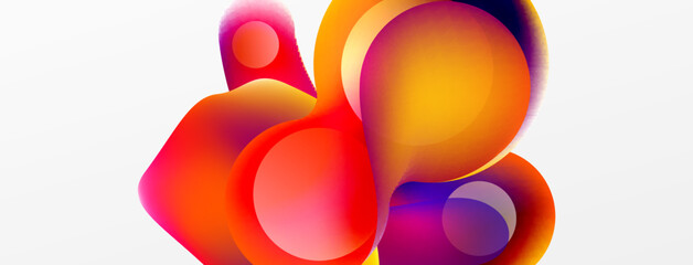 Fluid abstract background, round shapes and circle flowing design for wallpaper, banner, background or landing