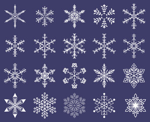 Decorative snowflake. Vector illustration,Snowflakes set. Winter flat vector decorations elements.