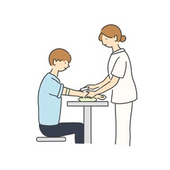 採血する医療従事者