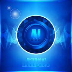 Artificial Intelligence digital technology concept. Blueprint digital technology. Data and engineering concept