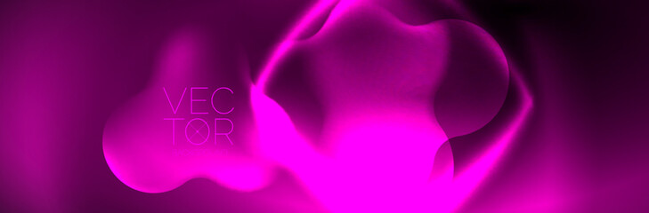 Magic neon glowing lights abstract background wallpaper design, vector illustration