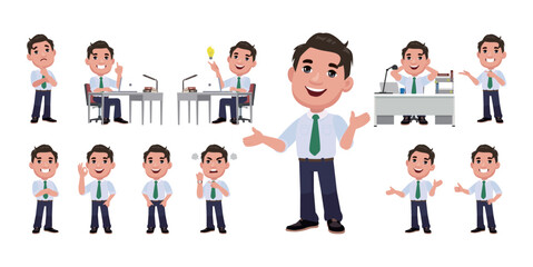 Man with different poses. vector