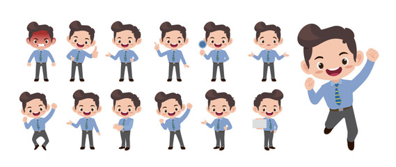 Fototapeta premium Set of people with different poses 