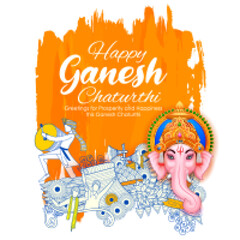 Obraz na płótnie Canvas Lord Ganpati background for Ganesh Chaturthi festival of India