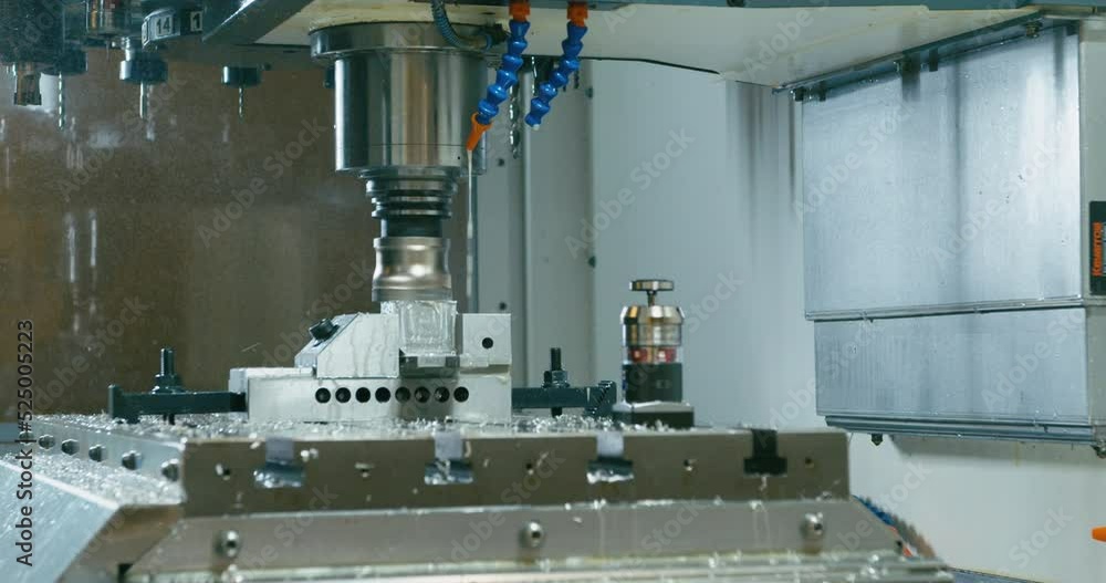 Aufkleber cnc machine operating in process