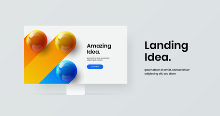 Creative desktop mockup presentation illustration. Original web banner vector design layout.