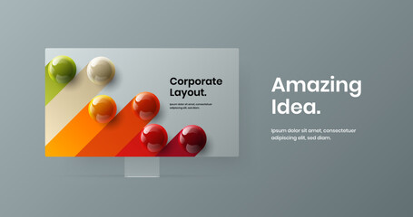 Isolated monitor mockup landing page concept. Modern banner vector design layout.