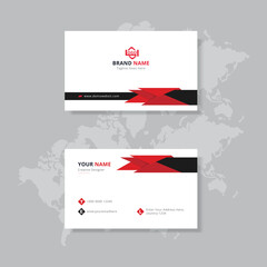 Simple red and black business card template vector design