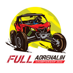 ATV buggy racing vector illustration, good for t shirt design  © ari