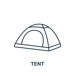 Tent icon. Line simple line Outdoor Recreation icon for templates, web design and infographics