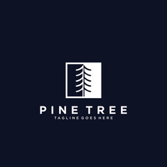Naklejka premium Pine Tree Logo Design
