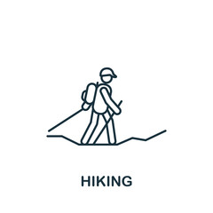 Hiking icon. Line simple line Outdoor Recreation icon for templates, web design and infographics