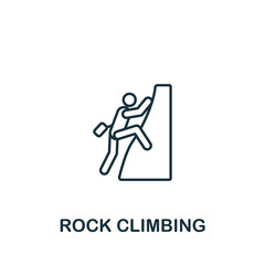 Rock Climbing icon. Line simple line Outdoor Recreation icon for templates, web design and infographics
